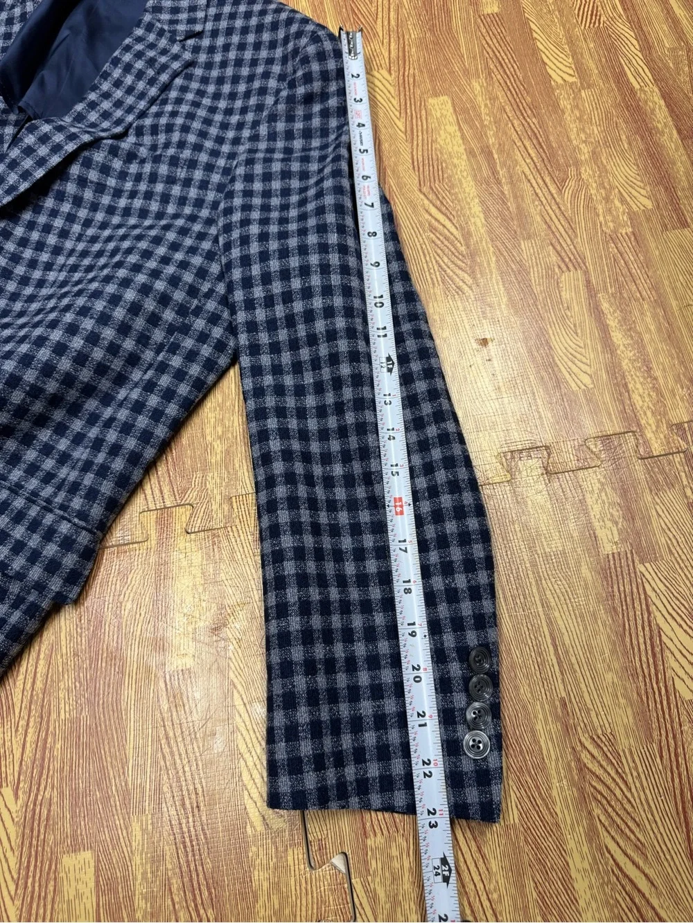 Jack Victor Sport Coat Men 42R Blazer Wool Checkered Vented Blue Grey SPJ City